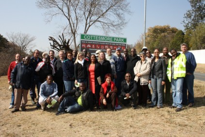 Altogether: Representatives from Region B and residents with Councillor Mike Wood at the conclusion of the tour.