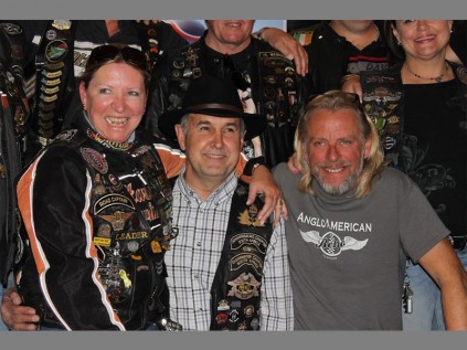 All smiles… Lyn Leader (left), Richard Pelczarski and Henry Cole smile for the camera.