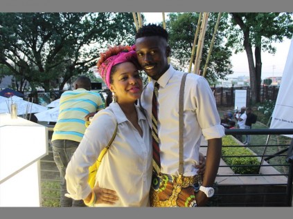 Musical mix… Tina George and Bongeziwe Mabandla enjoy the music at the launch.