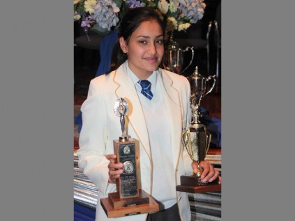 Proud of achievements... Chavanee Meghraj obtained seven distinctions in her final exams.
