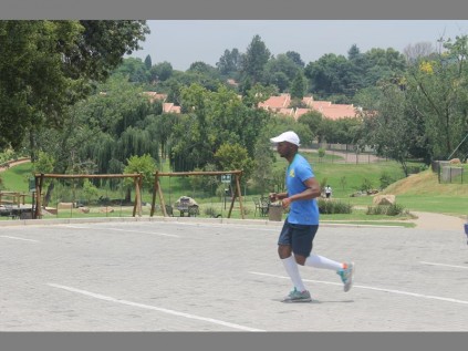 Security issues at a family park… A jogger takes a morning run in Mushroom Park in Sandton.