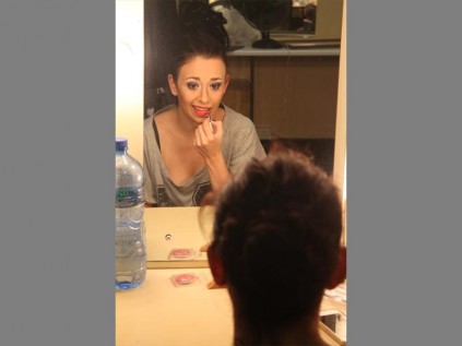 All made-up... Sharon Spiegel-Wagner is ready to take to the stage.