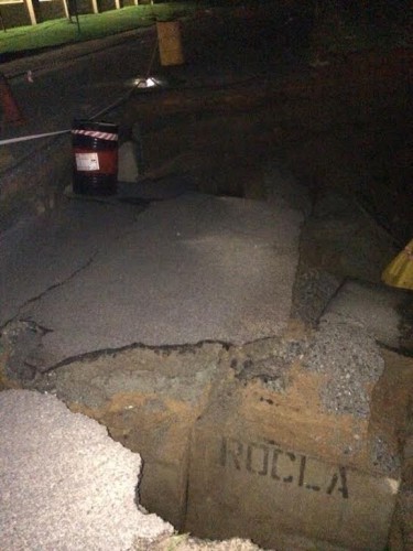 A section of Colraine Drive has collapsed following heavy rain