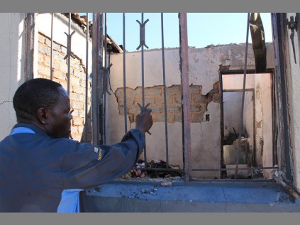 A narrow escape... The window through which Jeffery and his family escaped.