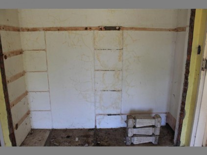 Stripped... Criminals have stripped the house of cables and furniture.