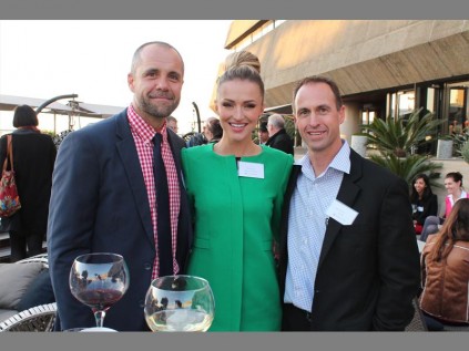 Loving Sandton... Johan Scheepers, Melissa Bam and author Brian Unsted.