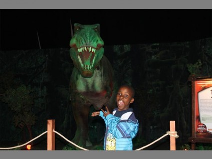 In awe... Owethu Zwane poses with the Big one!