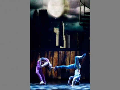 TWO'S COMPANY: Contortionist Emi Vauthey and Baptiste Montassier perform a duet in Cirque Eloize's iD. Photo: Cirque Eloize. 