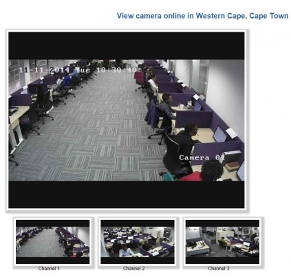 Captured... A screen shot of a video of an office in Cape Town.