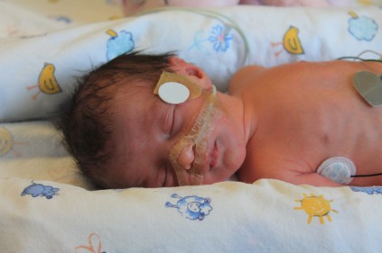 Bundle of joy... The cute Baby B was born at 12.57am at a weight of 1.9kg.