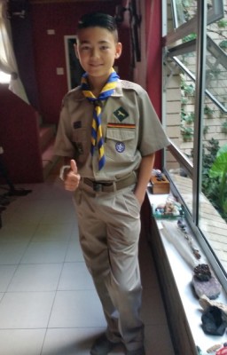 Epilepsy champion… Parkmore Scout, Maximilian van Heerden (11) raises funds for the Reea Epilepsy Care Centre.