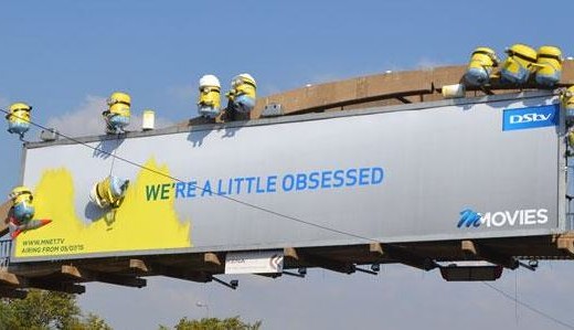 BEFORE: The famous Minions billboard with 11 minions. Photo: Twitter/ @Xpress947