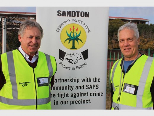 Leaders... Chairperson of the Sandton CPF Anthony Modena and Sector 4 chairperson, Rob Cumming.