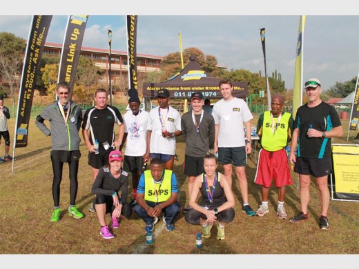 Top... The top 10 finishers at the Sandton CPF fun run.