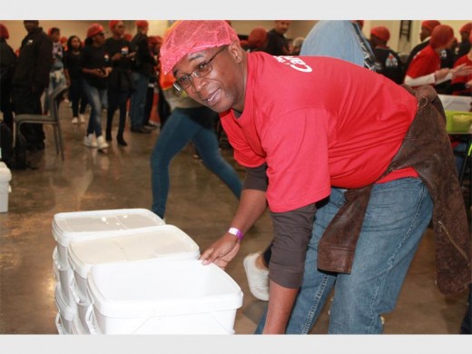 Hard at work... Trevor Fynn at the Stop Hunger Now event.