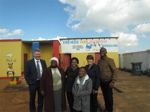 Bernard Fehon and members of the ASHA Trust visit three day care and preschool centres in Bram Fischerville.