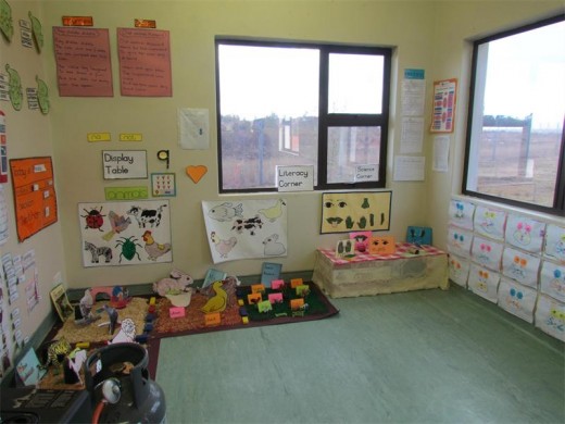 Some of the crafts made by the children at one of the day care and preschool centres.