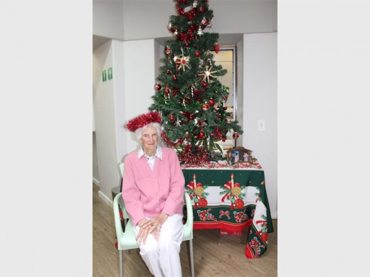 Aileen Owen enjoys the Christmas display at Rosehaven Retirement Village.